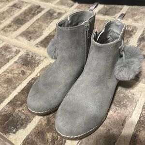 Gap Kids Girls Gray Glitter Dress Boots Sparkle Side zip Size 1